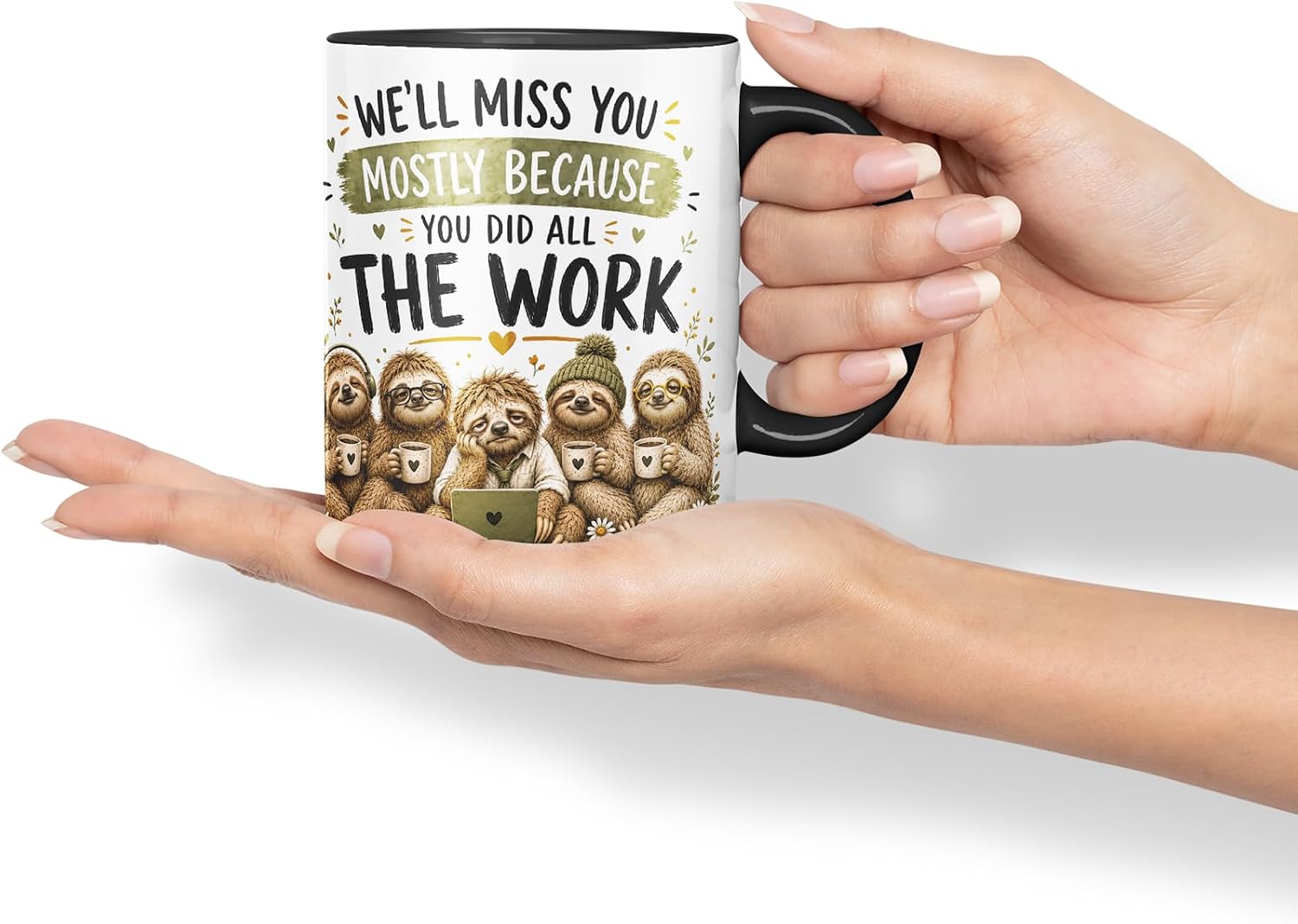 Vixar We'll Miss You Mostly Because You Did All the Work Mug – Funny Coworker Leaving Colleague Goodbye Gift, 11oz (Black)