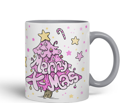 Vixar Christmas, Xmas Designs Tree Presents Coloured Ceramic Mug Cup Gift 330ml 11oz Work Office Tea Coffee Gift (CH3)