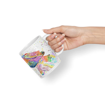 Vixar Bearded Dragon Reptile Pogona Pet Animals Watercolour Art Coloured Mug Cup Gift Birthday Work Office Tea Coffee