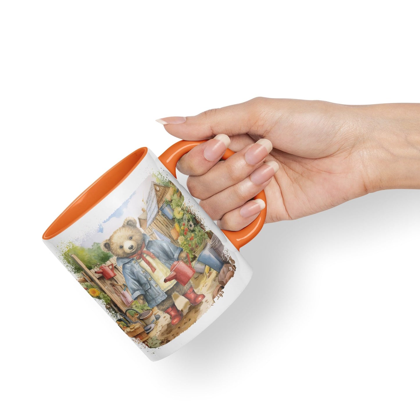 Vixar Teddy Bear Gardener Women Garden Ceramic Mug Coloured Mug Cup Gift Birthday Work Office Tea Coffee