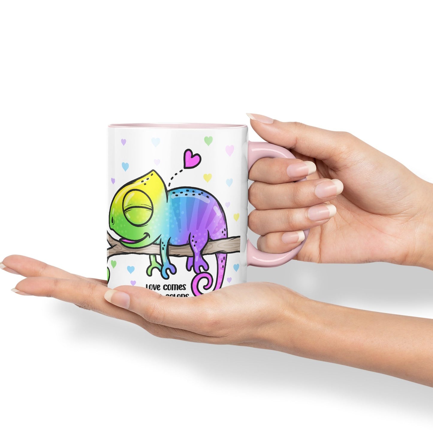 Vixar Love Comes in... Colors Chameleon Coloured Ceramic Mug Cup Gift 330ml 11oz Work Office Tea Coffee Valentines