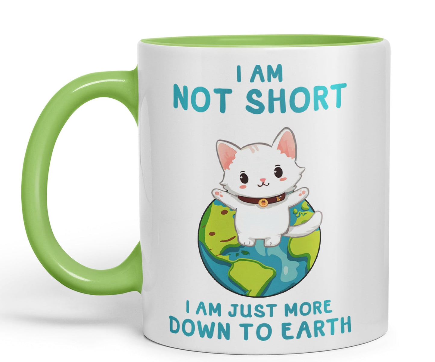 Vixar I am not Short Cats Sarcastic Joke Ceramic Coloured Mug Cup for Tea Coffee Hot Brew 330ml 11oz