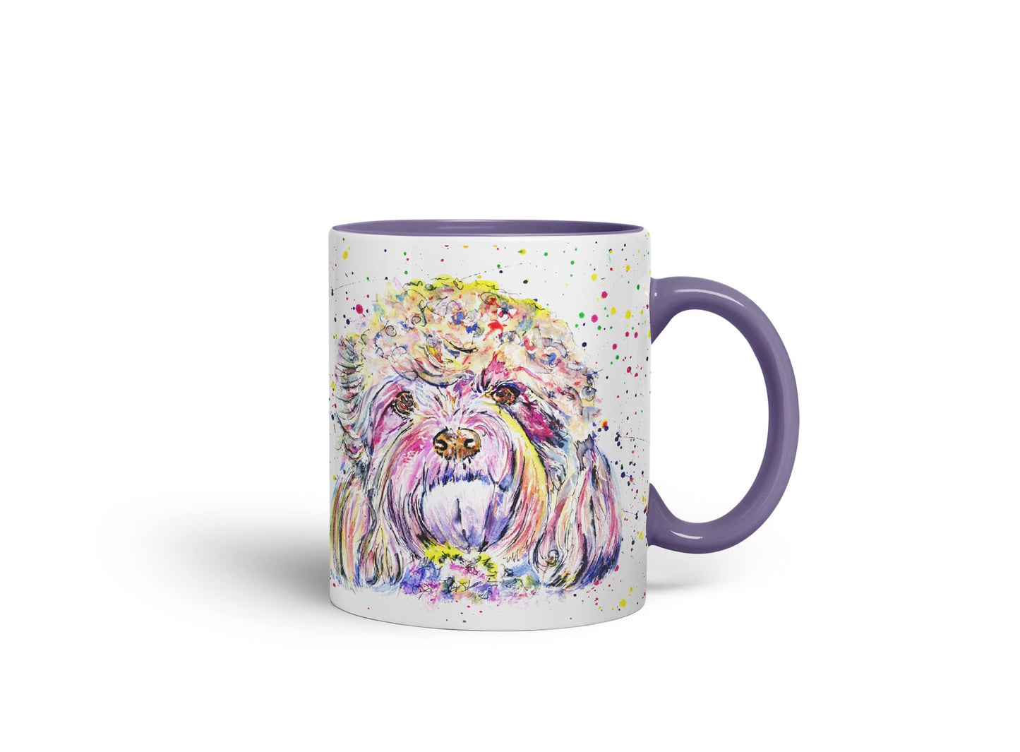 Vixar Cavapoo Puppies Dog Pet Animals Watercolour Art Coloured Mug Cup Gift Birthday Work Office Tea Coffee