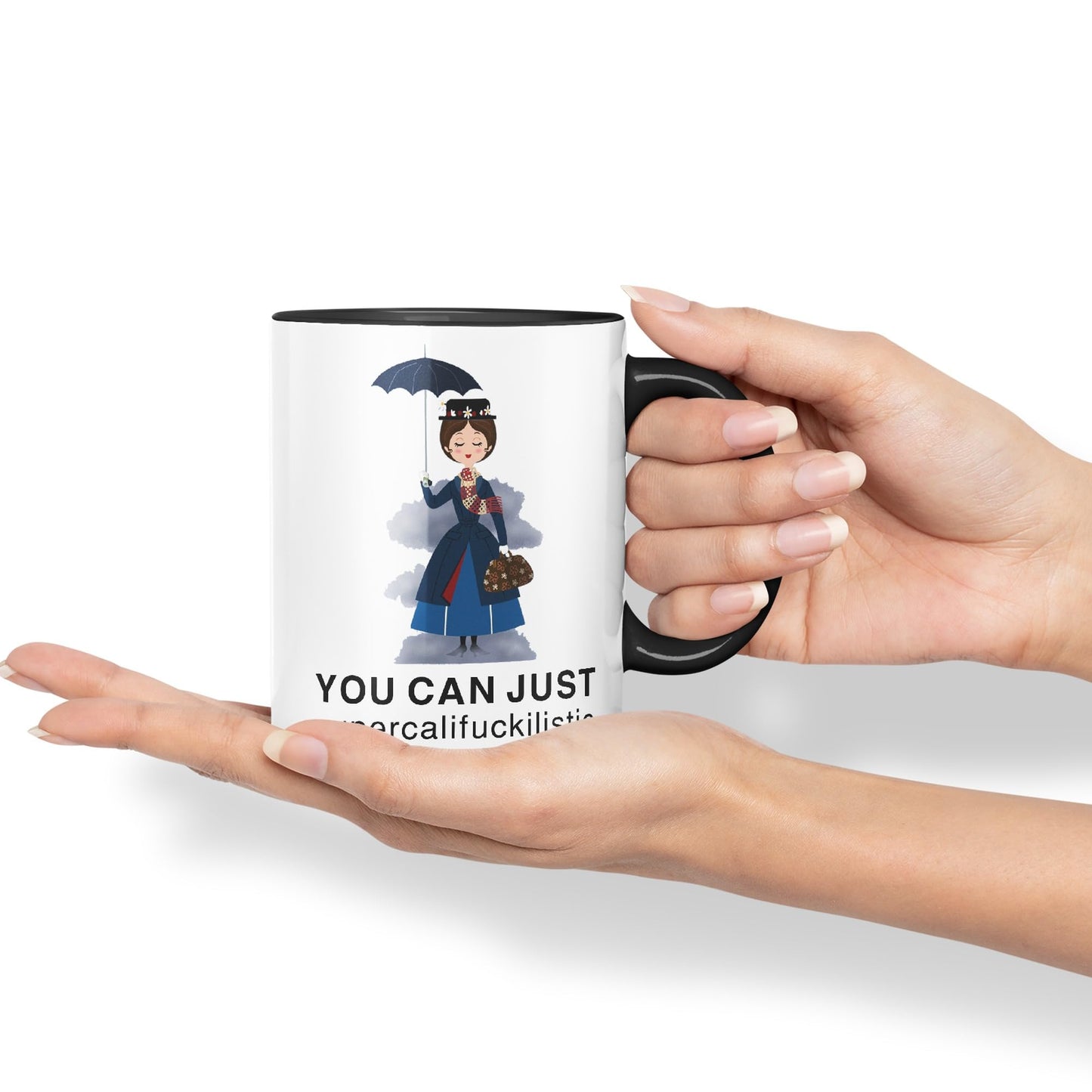 Vixar You Can Just Supercalifuckilistic Kissmyassadocious Mary Poppins Ceramic 330 ml Coloured Mug Cup Gift Tea Coffee Christmas Office Home Funny Joke