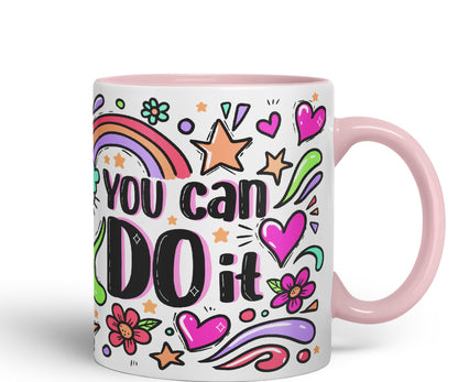 Vixar You Can Do It Motivation Gift Presents Coloured Ceramic Mug Cup Gift 330ml 11oz Work Office Tea Coffee