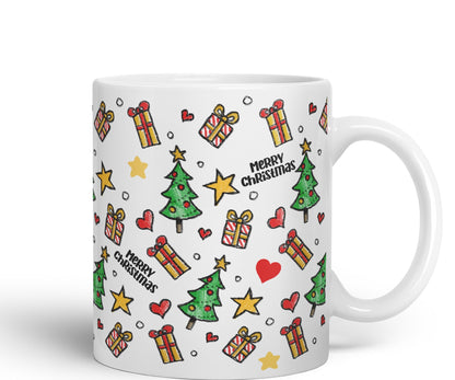Vixar Christmas, Xmas Designs Tree Presents Coloured Ceramic Mug Cup Gift 330ml 11oz Work Office Tea Coffee Gift