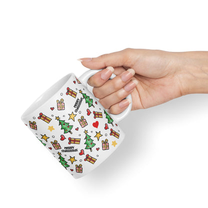 Vixar Christmas, Xmas Designs Tree Presents Coloured Ceramic Mug Cup Gift 330ml 11oz Work Office Tea Coffee Gift
