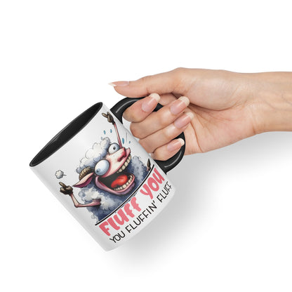 Fluff You, You Fluffin' Fluff Sheep Joke sarkasm Sarcastic Ceramic Coloured Mug Cup for Tea Coffee Hot Brew 330ml 11Oz Gift
