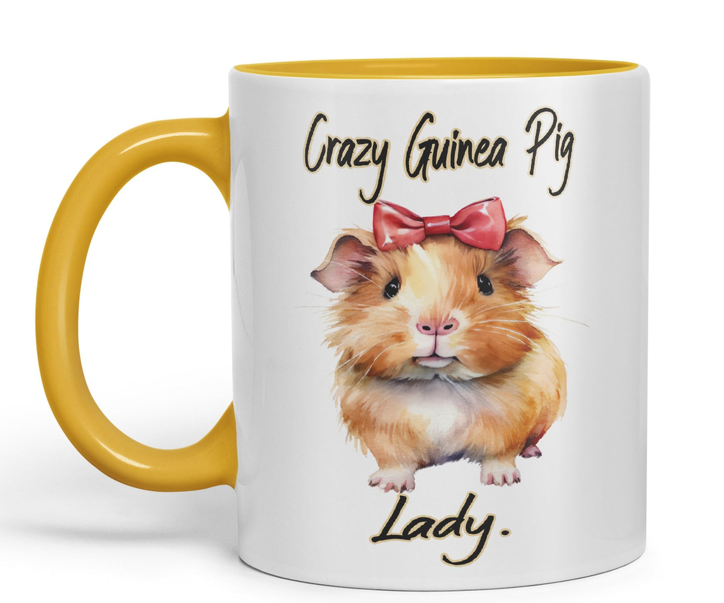 Crazy Guinea Pig Lady Joke sarkasm Sarcastic Ceramic Coloured Mug Cup for Tea Coffee Hot Brew 330ml 11Oz Gift