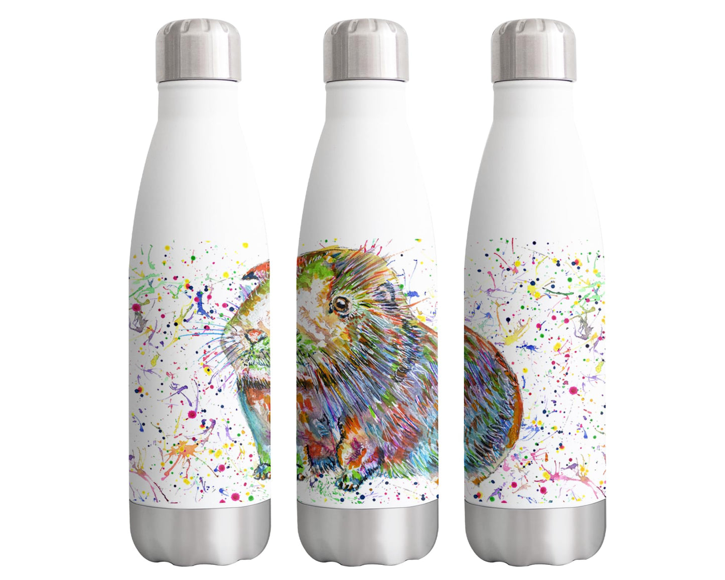 Vixar Guinea Pig short haired Animal Pet Watercolour Bottle double Wall insulated Stainless steel sport Drinks 500ml