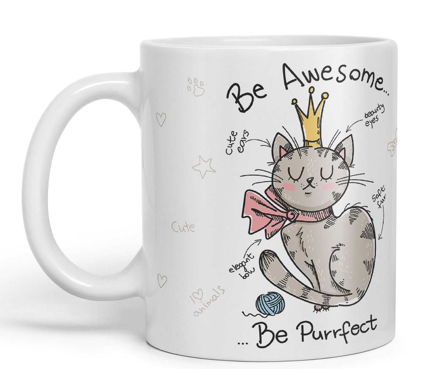 Vixar Be Awesome... Cat Ceramic Coloured Mug Cup Gift Tea Coffee Christmas Office Home Sarcastic Joke