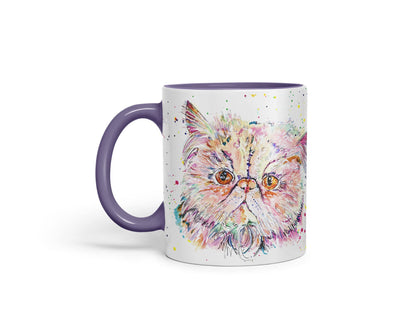 Vixar Persian Cat Kitten Pet Animals Watercolour Art Coloured Mug Cup Gift Birthday Work Office Tea Coffee