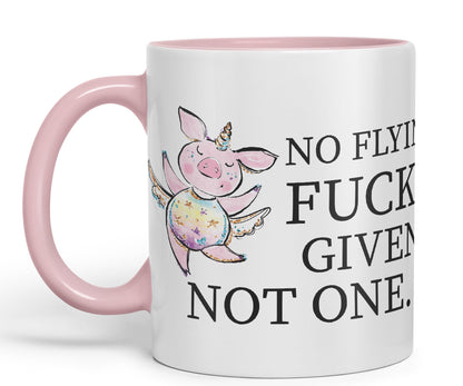 No Flying F.., Given… Not one Unicorn Pig Joke Sarcastic Ceramic Coloured Mug Cup for Tea Coffee Hot Brew 330ml 11Oz