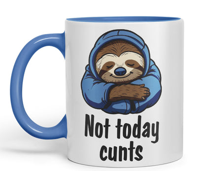 Not Today c.. Sloth Sarcastic Joke Gift Ceramic Coloured Mug Cup for Tea Coffee Hot Brew 330ml 11Oz