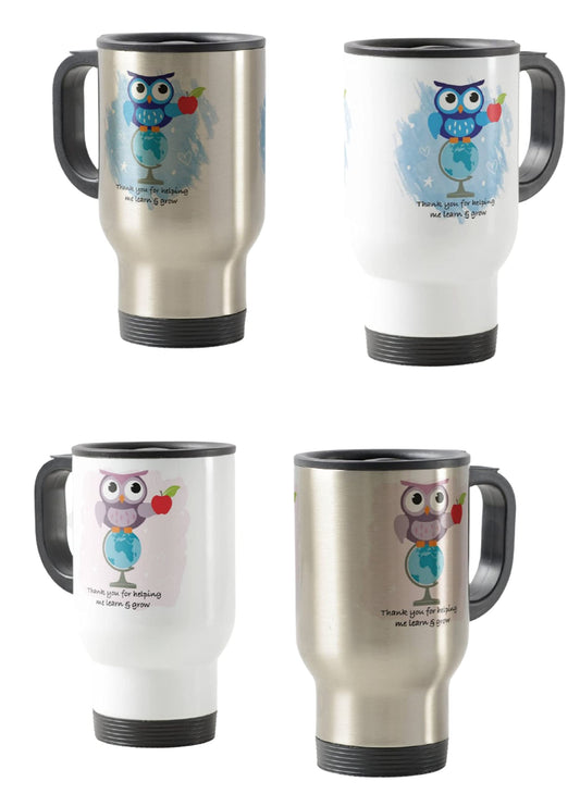 Vixar Teacher Travel Mug, Thank You fot Helping me Learn & Grow, Teacher Gift from Kids, School Gift, End of Year