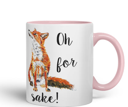 Vixar Oh for Fox Sake Ceramic 330 ml Coloured Mug Cup Gift Tea Coffee Christmas Office Home Joke