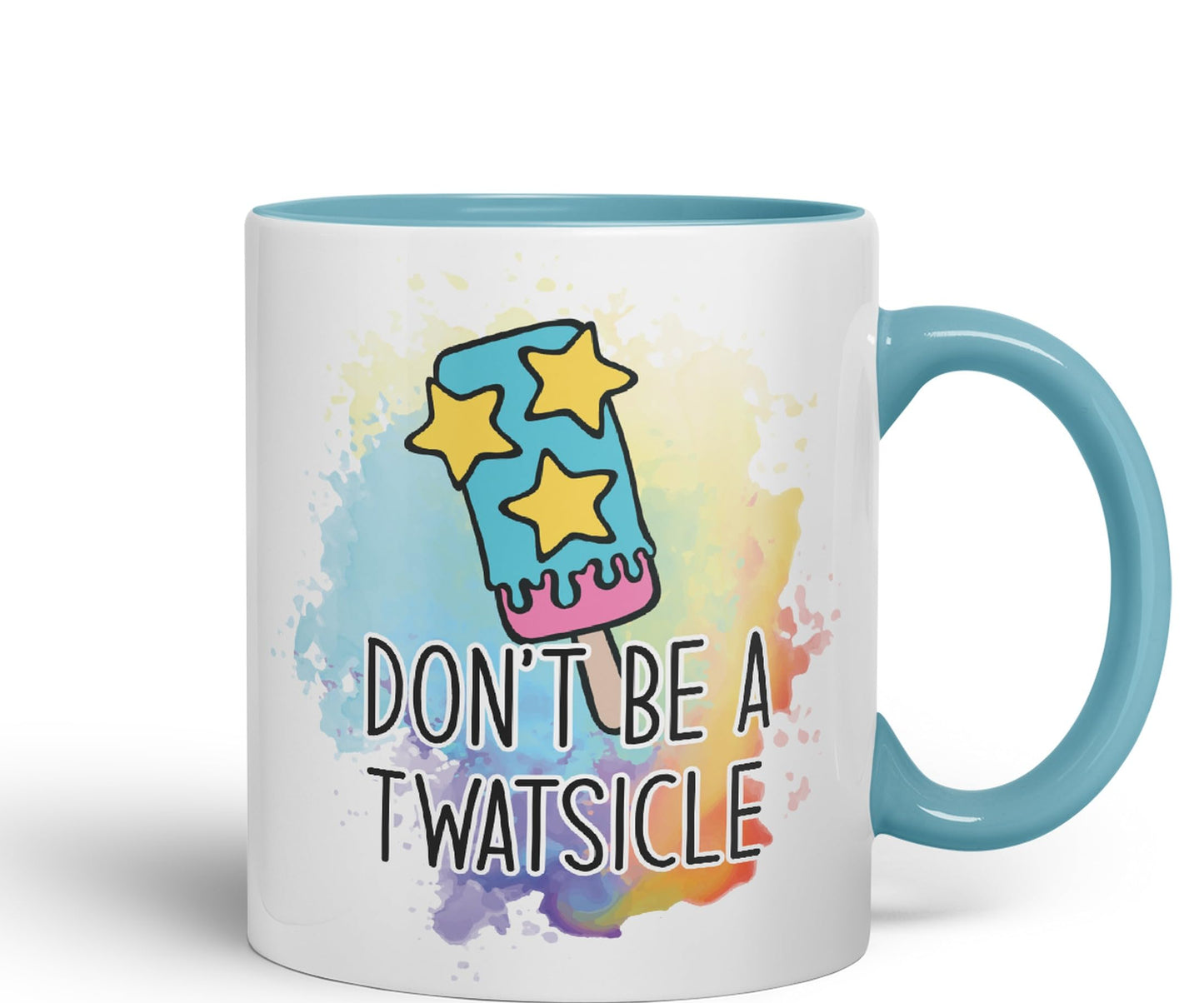 Don't be a Twatsicle Ice Sarcastic Joke Ceramic Coloured Mug Cup for Tea Coffee Hot Brew 330ml 11Oz