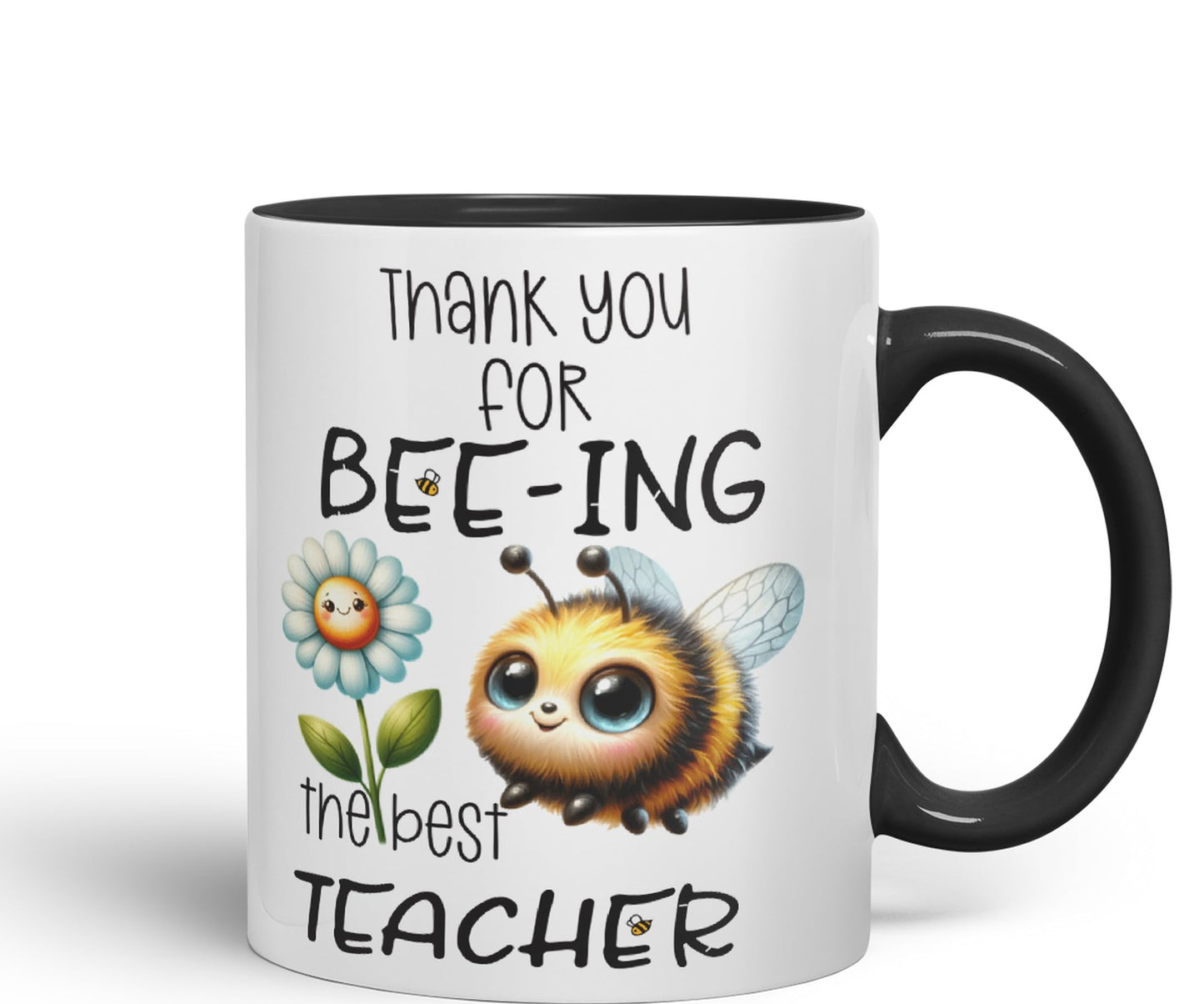 Teacher Thank You for Bee-ing The best teacher Ceramic Coloured Mug Cup for Tea Coffee Hot brew 330ml 11Oz