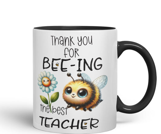 Teacher Thank You for Bee-ing The best teacher Ceramic Coloured Mug Cup for Tea Coffee Hot brew 330ml 11Oz