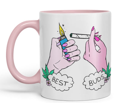 Vixar Best Buds Weed Marijuana Stoned Faded Ceramic 330 ml Coloured Mug Cup Gift Tea Coffee Christmas Office Home Joke