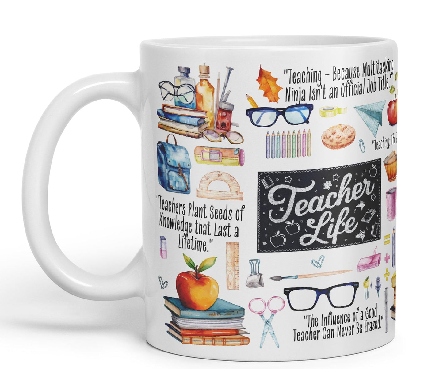 Teacher Life teaching assistany hobby Ceramic Coloured Mug Cup for Tea Coffee Hot brew 330ml 11Oz Gift