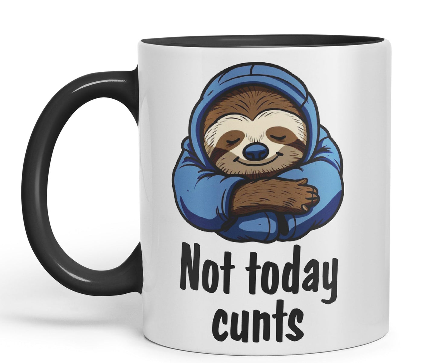Not Today c.. Sloth Sarcastic Joke Gift Ceramic Coloured Mug Cup for Tea Coffee Hot Brew 330ml 11Oz