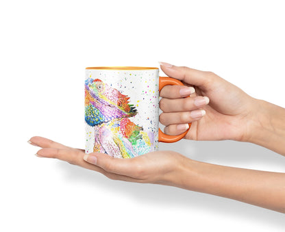 Vixar Bearded Dragon Reptile Pogona Pet Animals Watercolour Art Coloured Mug Cup Gift Birthday Work Office Tea Coffee
