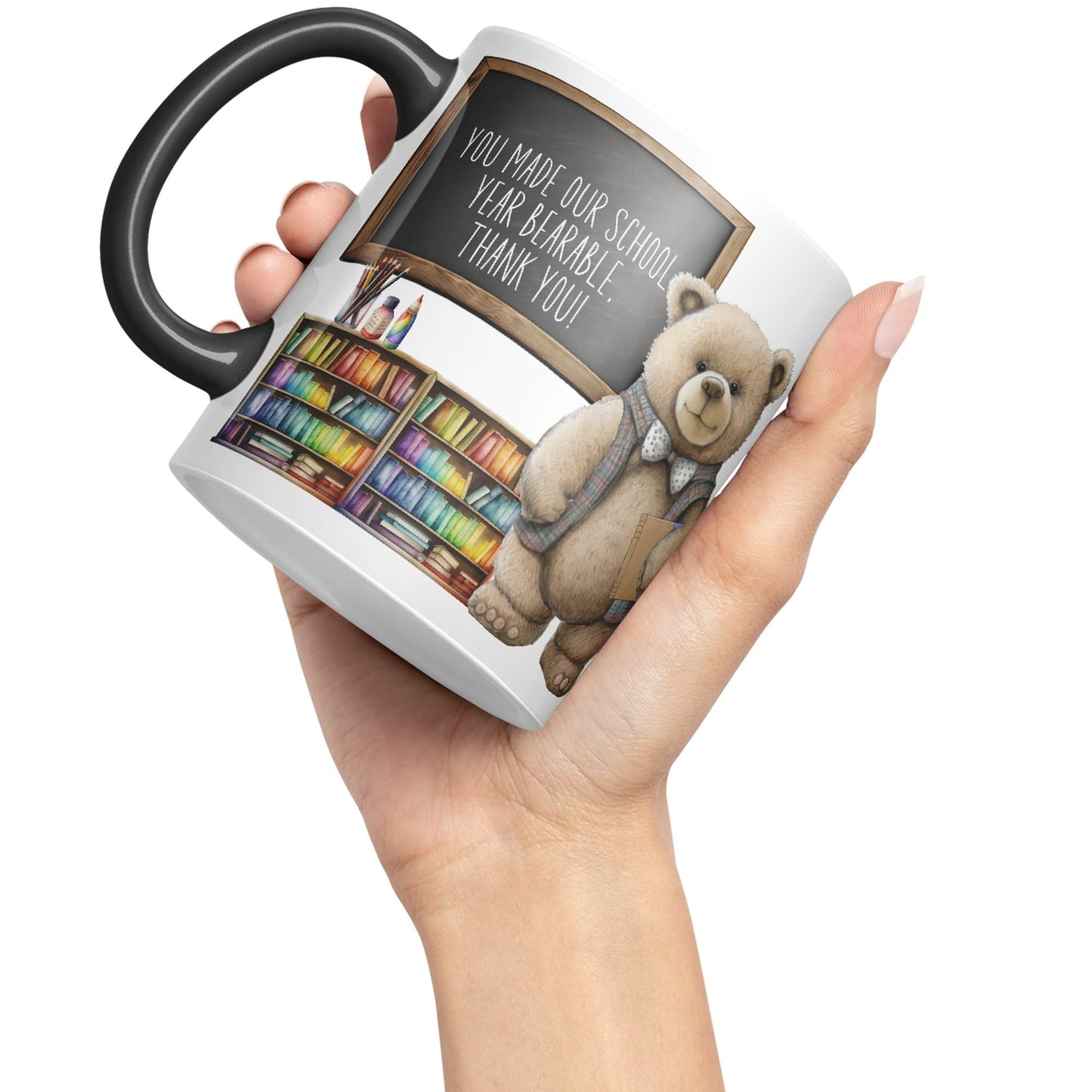 Vixar Teddy Bear Mr Teacher Gift Men Ceramic Mug Coloured Mug Cup Gift end of School Tea Coffee