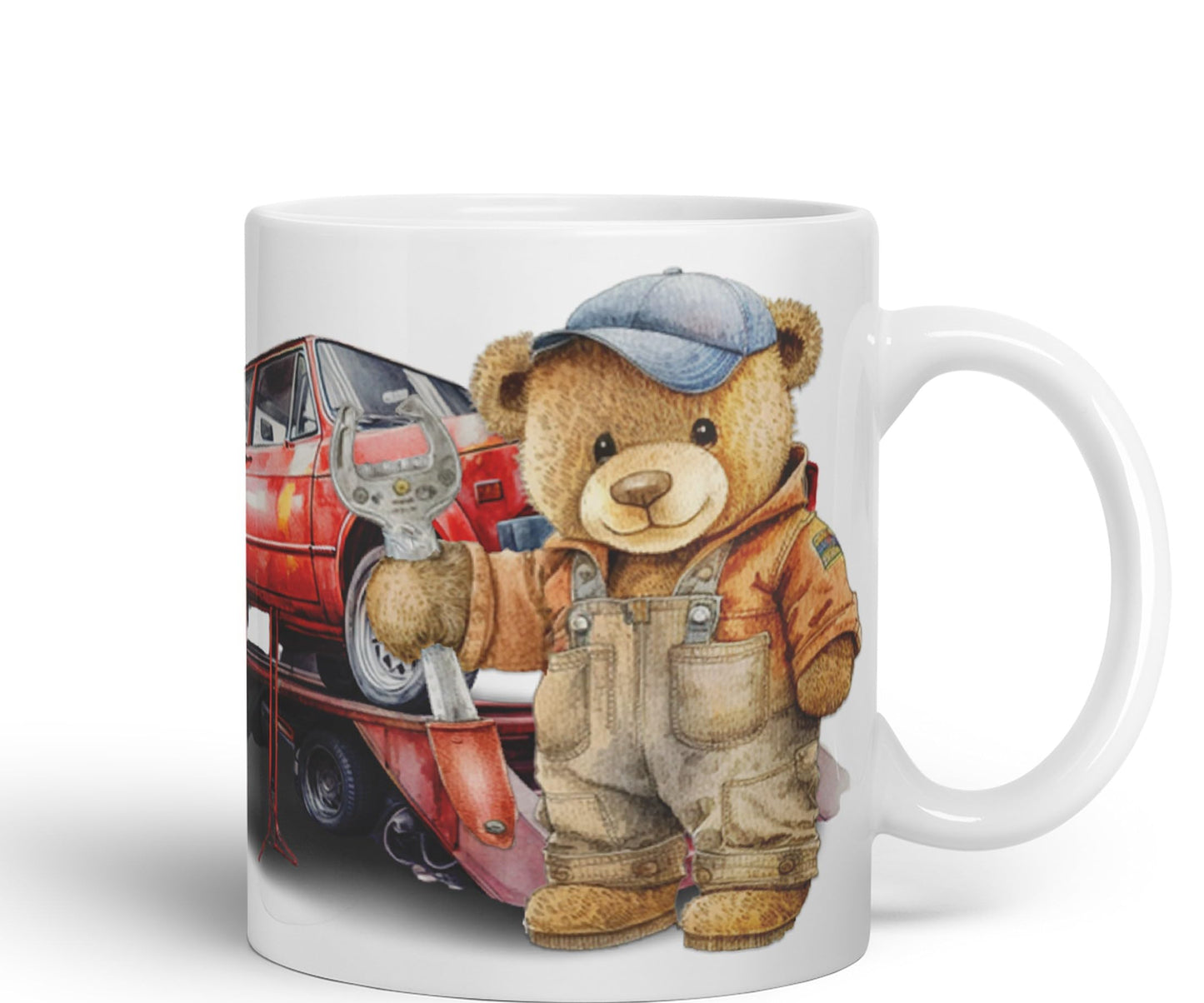 Vixar Teddy Bear Mechanic Ceramic Mug Coloured Mug Cup Gift Birthday Work Office Tea Coffee