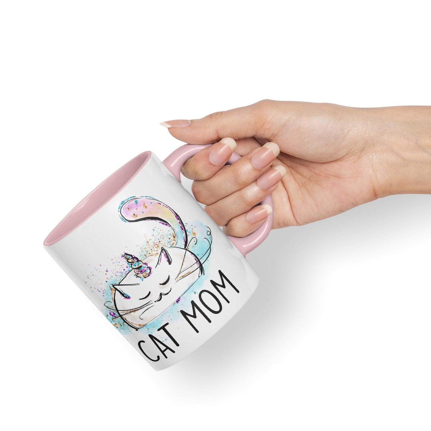 Vixar Cat Mum Unicorn Kitten Ceramic 330 ml Coloured Mug Cup Gift Tea Coffee Christmas Office Home