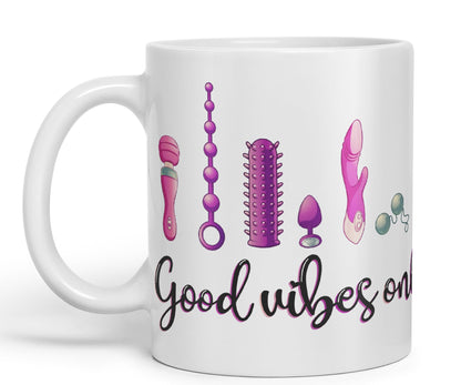 Good Vibes Only Woman Toys Ceramic Coloured Mug Cup Gift Tea Coffee Christmas Office Home Sarcastic Joke