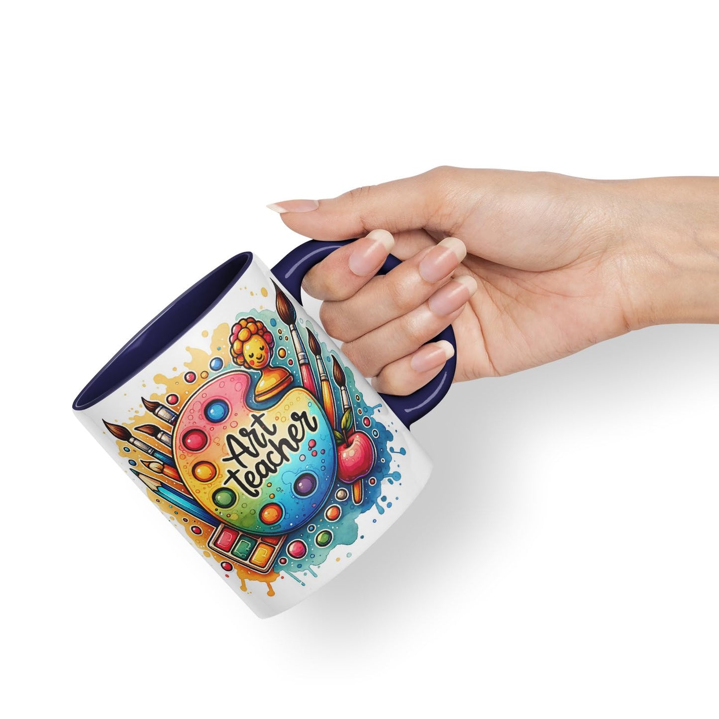 Vixar Art Teacher Mug Thank You, End of School Gift Ceramic Coloured Mug Cup for Tea Coffee Hot Brew 330ml 11Oz Gift
