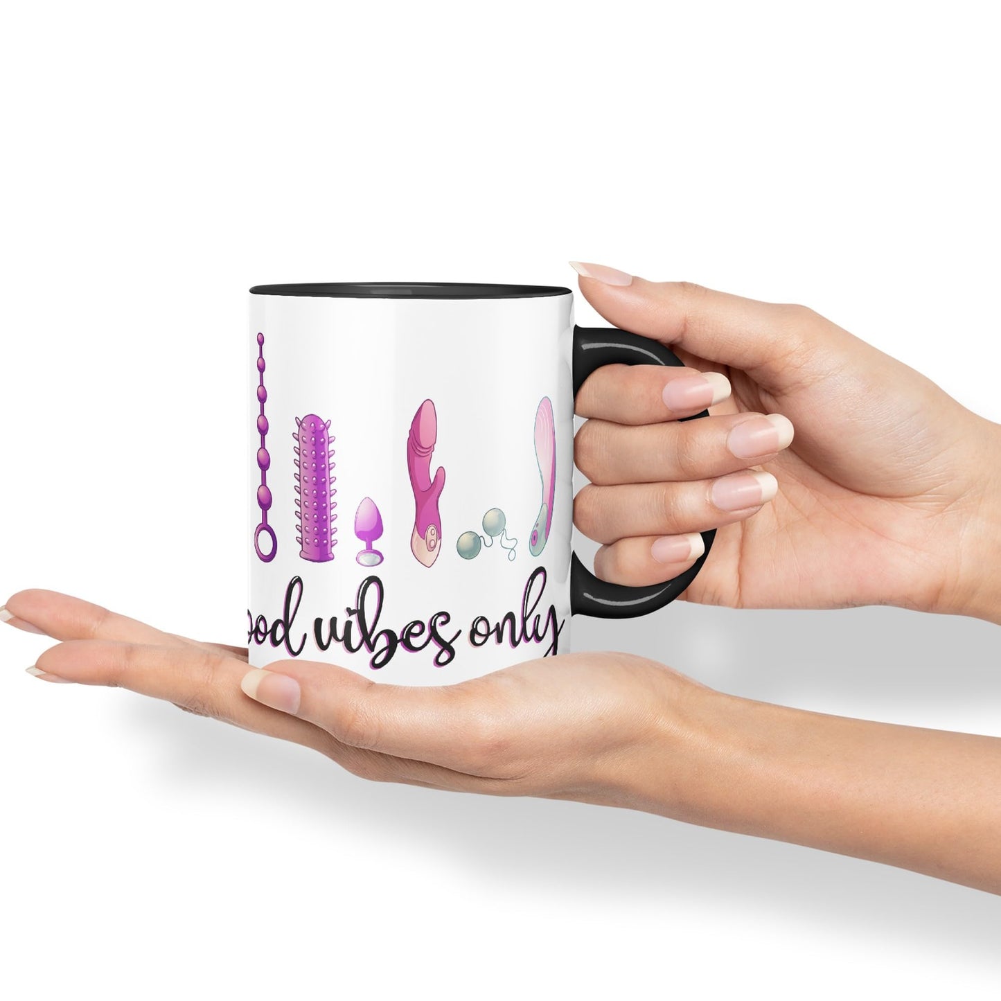 Good Vibes Only Woman Toys Ceramic Coloured Mug Cup Gift Tea Coffee Christmas Office Home Sarcastic Joke