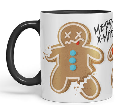 Vixar Gingerbread Man Cake Christmas, Xmas Designs Presents Coloured Ceramic Mug Cup Gift 330ml 11oz Work Office Tea Coffee Gift (CH1)