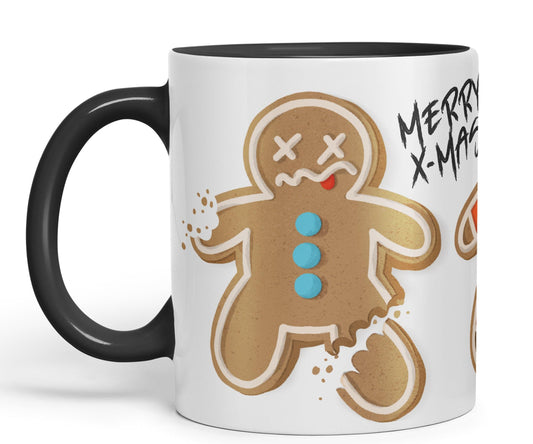 Vixar Gingerbread Man Cake Christmas, Xmas Designs Presents Coloured Ceramic Mug Cup Gift 330ml 11oz Work Office Tea Coffee Gift (CH1)