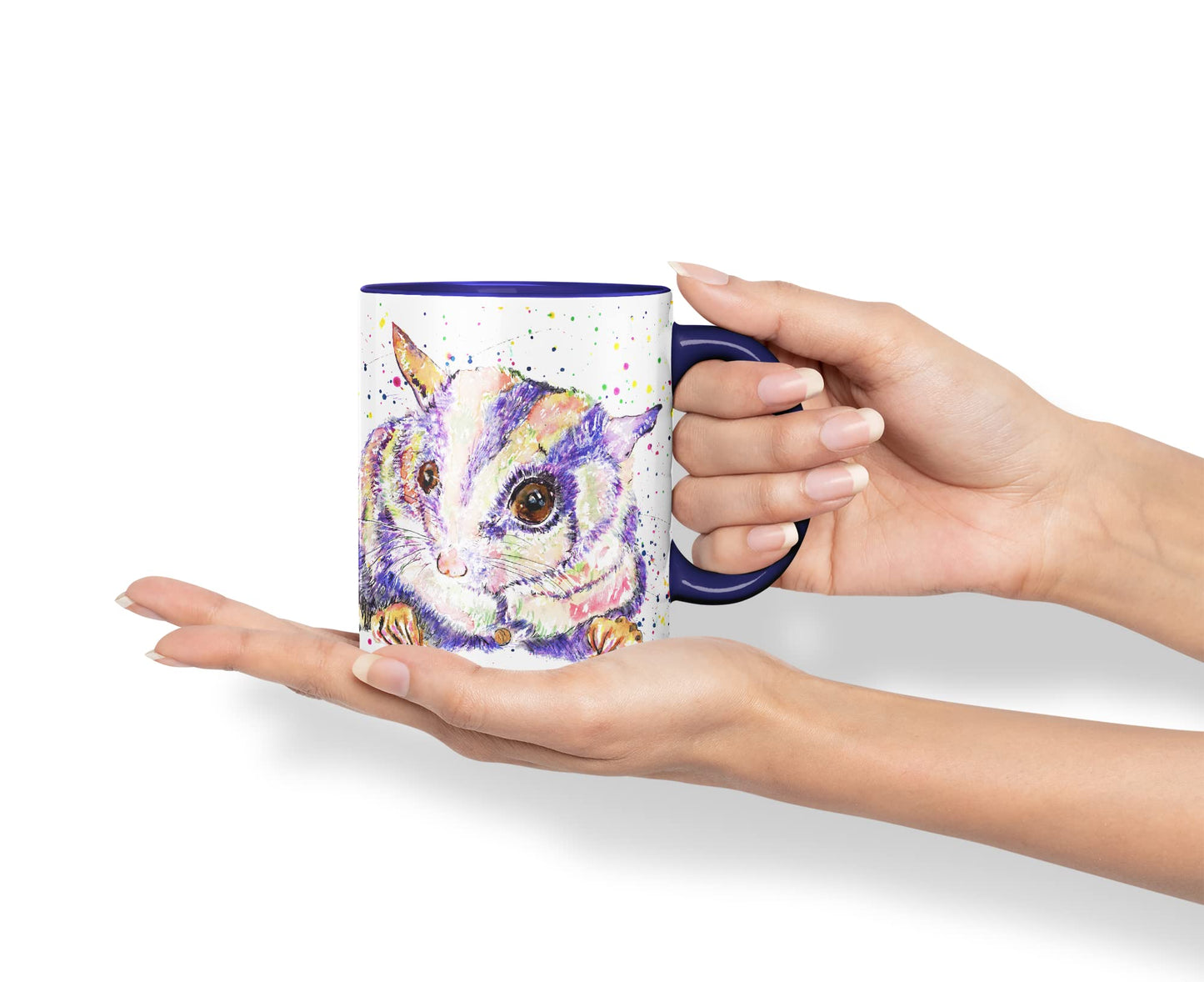Vixar Sugar Glider Australian wildlifeanimals Watercolour Art Coloured Mug Cup Gift Birthday Work Office Tea Coffee