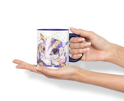 Vixar Sugar Glider Australian wildlifeanimals Watercolour Art Coloured Mug Cup Gift Birthday Work Office Tea Coffee