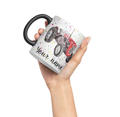 Vixar Personalised with Your Text Tractor Trucks Dump Truck Art Coloured Ceramic Mug Cup Gift 330ml 11oz Custom Work Office Tea Coffee