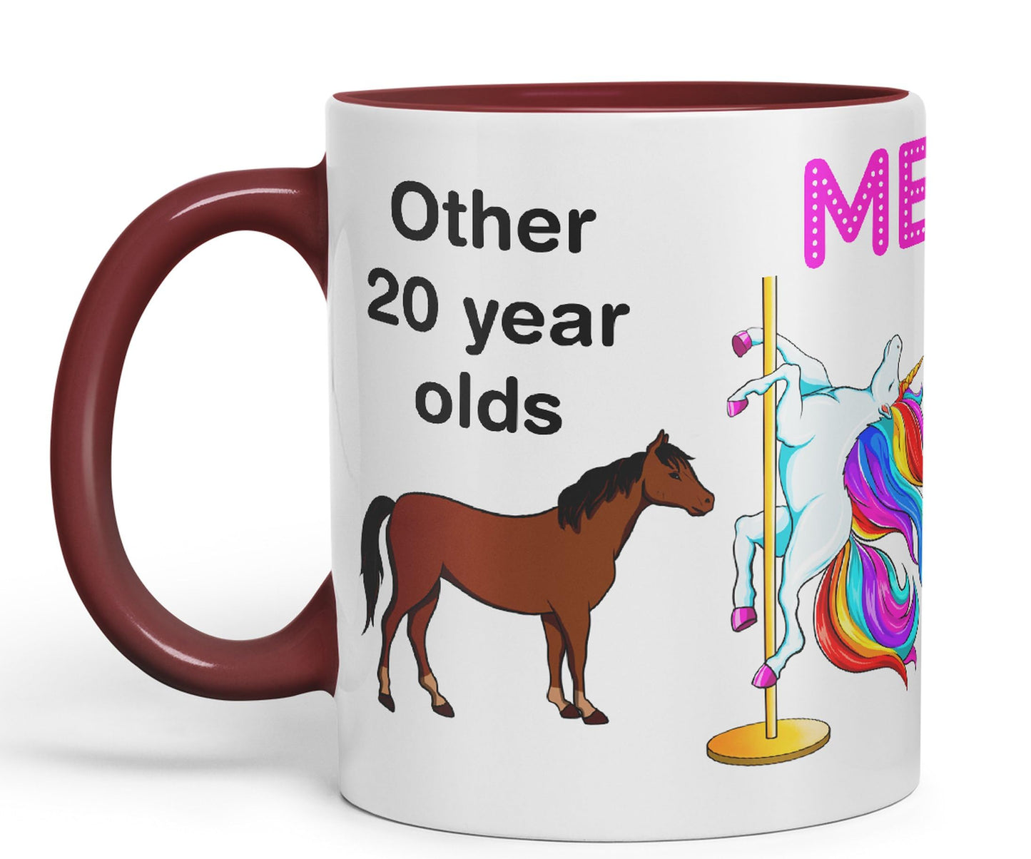 Vixar Pole Dance Unicorn 20th Birthday Other 20 Year Older Coloured 330 ml Mug Cup Gift Work Office Tea Coffee