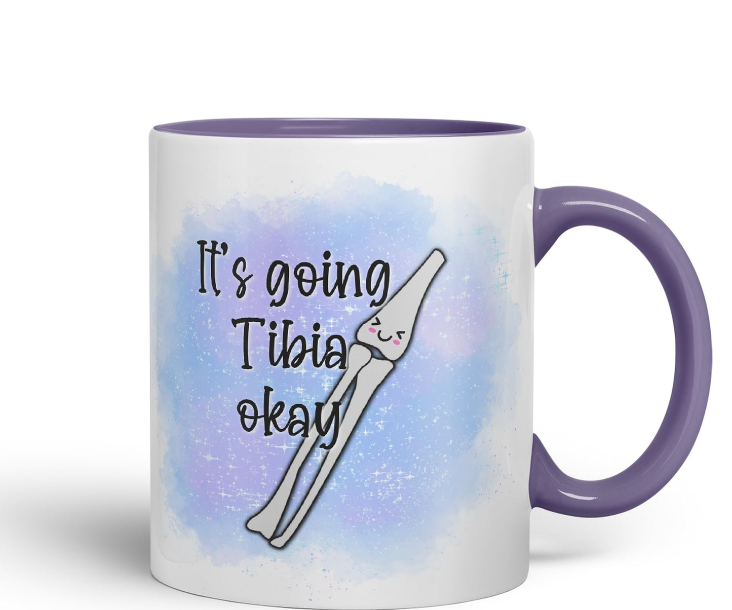 Vixar Anatomy Pun Humor It's Going Tibia ok Coloured Ceramic 330 ml Mug Cup Gift Birthday Work Office Tea Coffee
