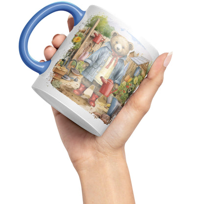 Vixar Teddy Bear Gardener Women Garden Ceramic Mug Coloured Mug Cup Gift Birthday Work Office Tea Coffee