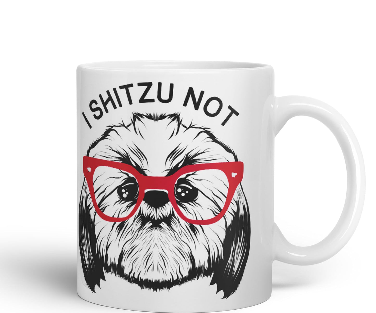 Vixar I Shitzu Not Great for Dog Lovers Funny Ceramic 330 ml Coloured Mug Cup Gift Tea Coffee Christmas Office Home Joke