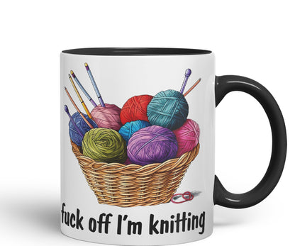 I'm Knitting f.. Off Joke Sarcastic Ceramic Coloured Mug Cup for Tea Coffee Hot Brew 330ml 11Oz