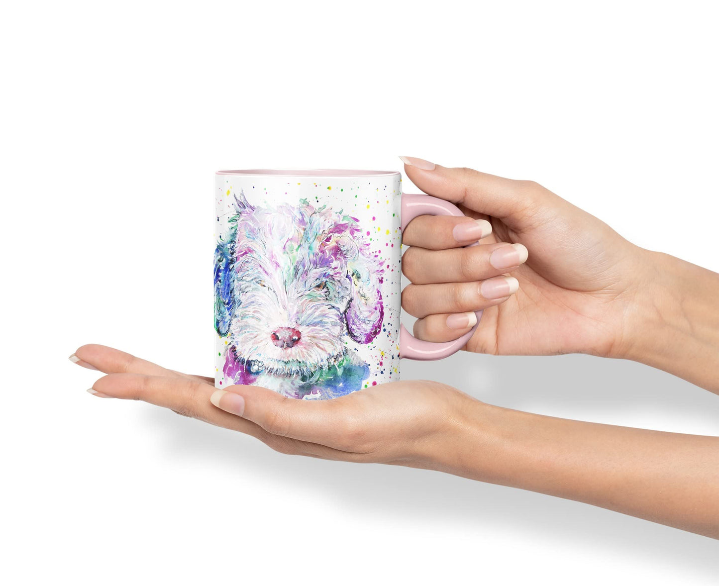Vixar Cockapoo Cockerpoo Dog Pet Animals Watercolour Art Coloured Mug Cup Gift Birthday Work Office Tea Coffee