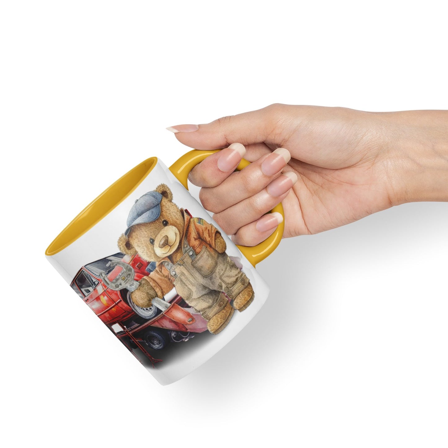 Vixar Teddy Bear Mechanic Ceramic Mug Coloured Mug Cup Gift Birthday Work Office Tea Coffee