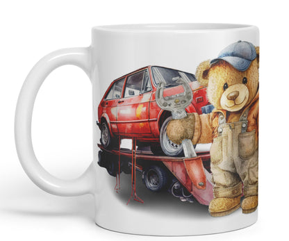 Vixar Teddy Bear Mechanic Ceramic Mug Coloured Mug Cup Gift Birthday Work Office Tea Coffee