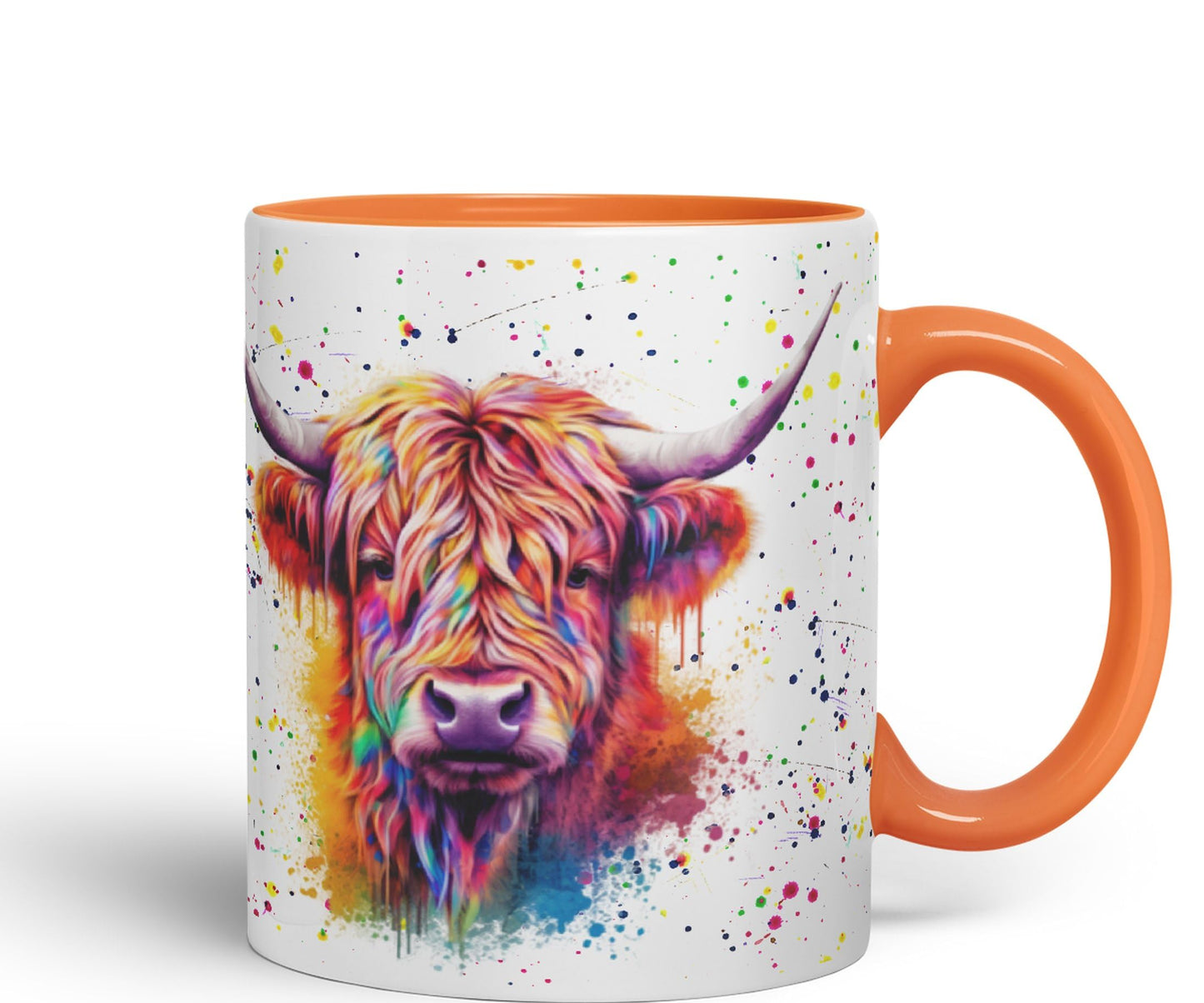 Highland Cow Scottish Farm Animals Watercolour Art Coloured 330 ml Mug Cup Gift Birthday Work Office Tea Coffee (hc4)