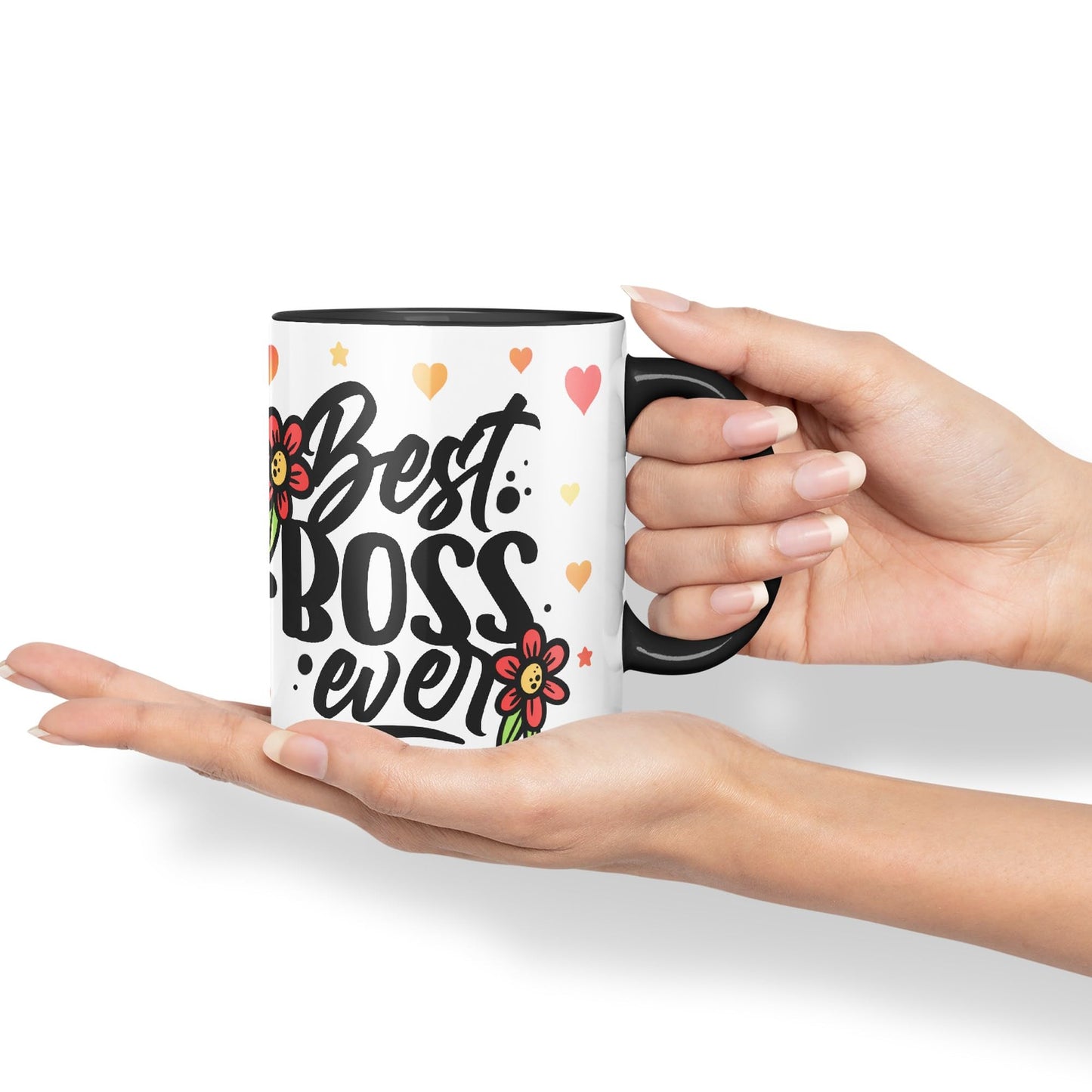 Vixar Best Boss Ever Joke Coloured Ceramic Mug Cup Gift 330ml 11oz Work Office Tea Coffee