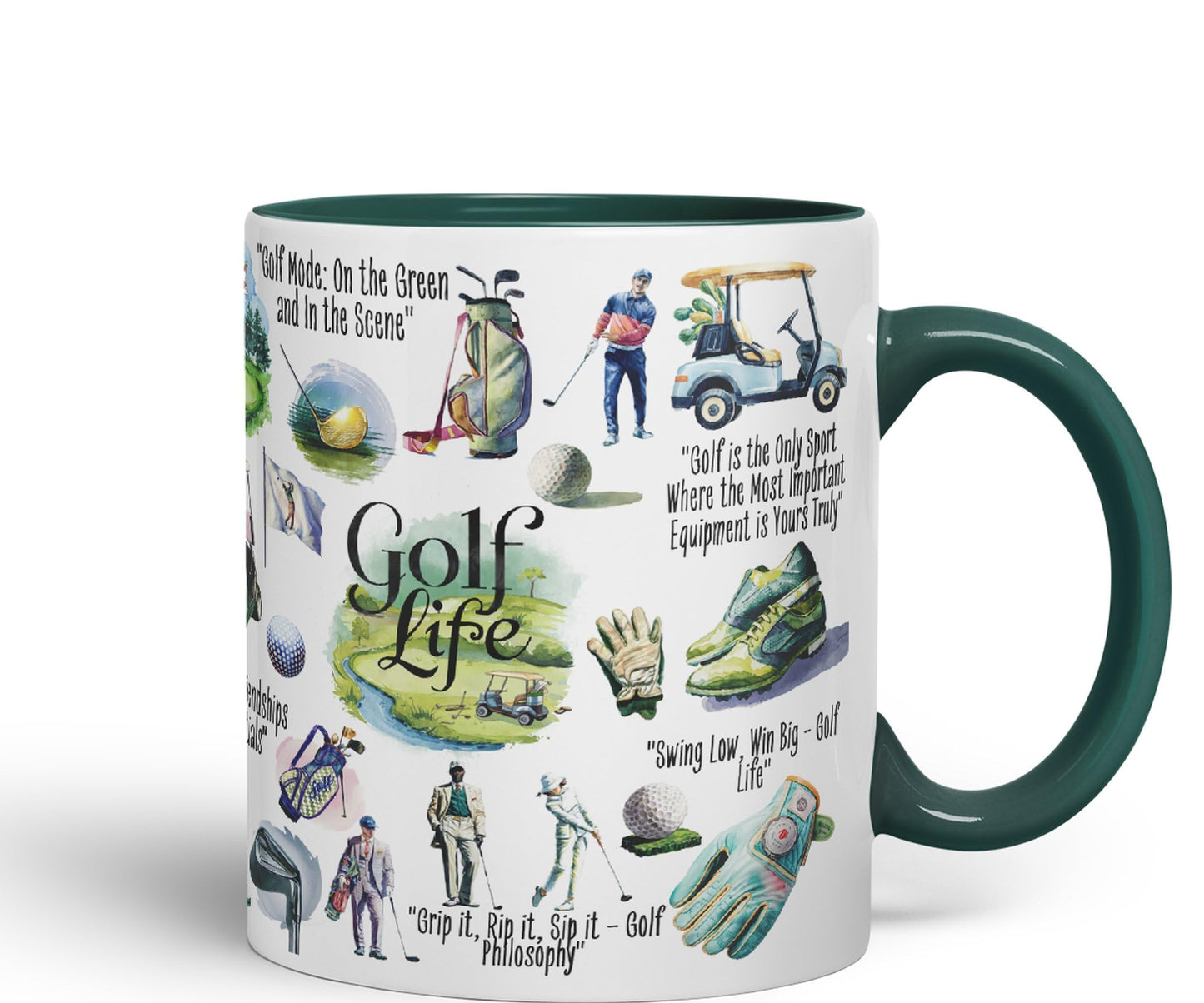 Golf Life Golfer Sport Joke sarkasm Sarcastic Ceramic Coloured Mug Cup for Tea Coffee Hot Brew 330ml 11Oz Gift