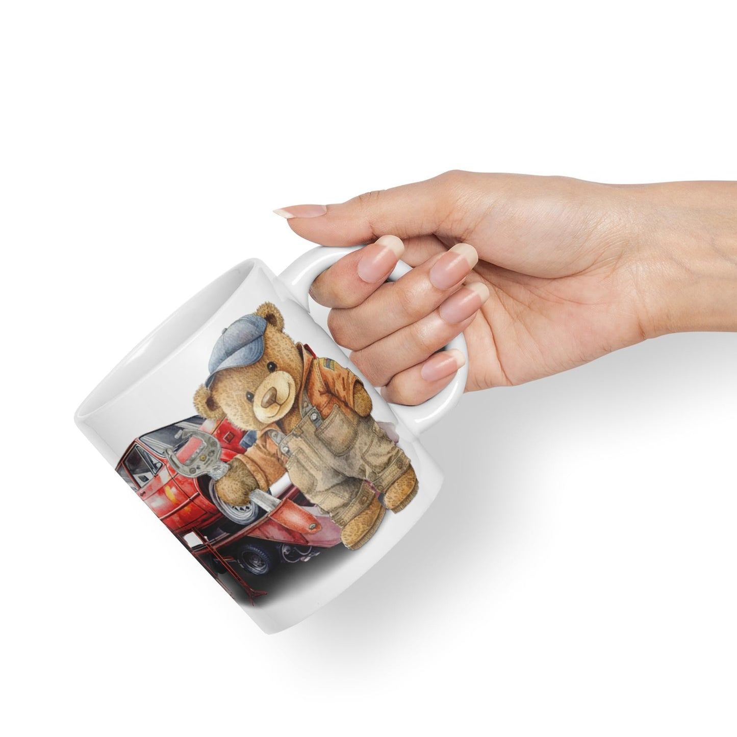 Vixar Teddy Bear Mechanic Ceramic Mug Coloured Mug Cup Gift Birthday Work Office Tea Coffee